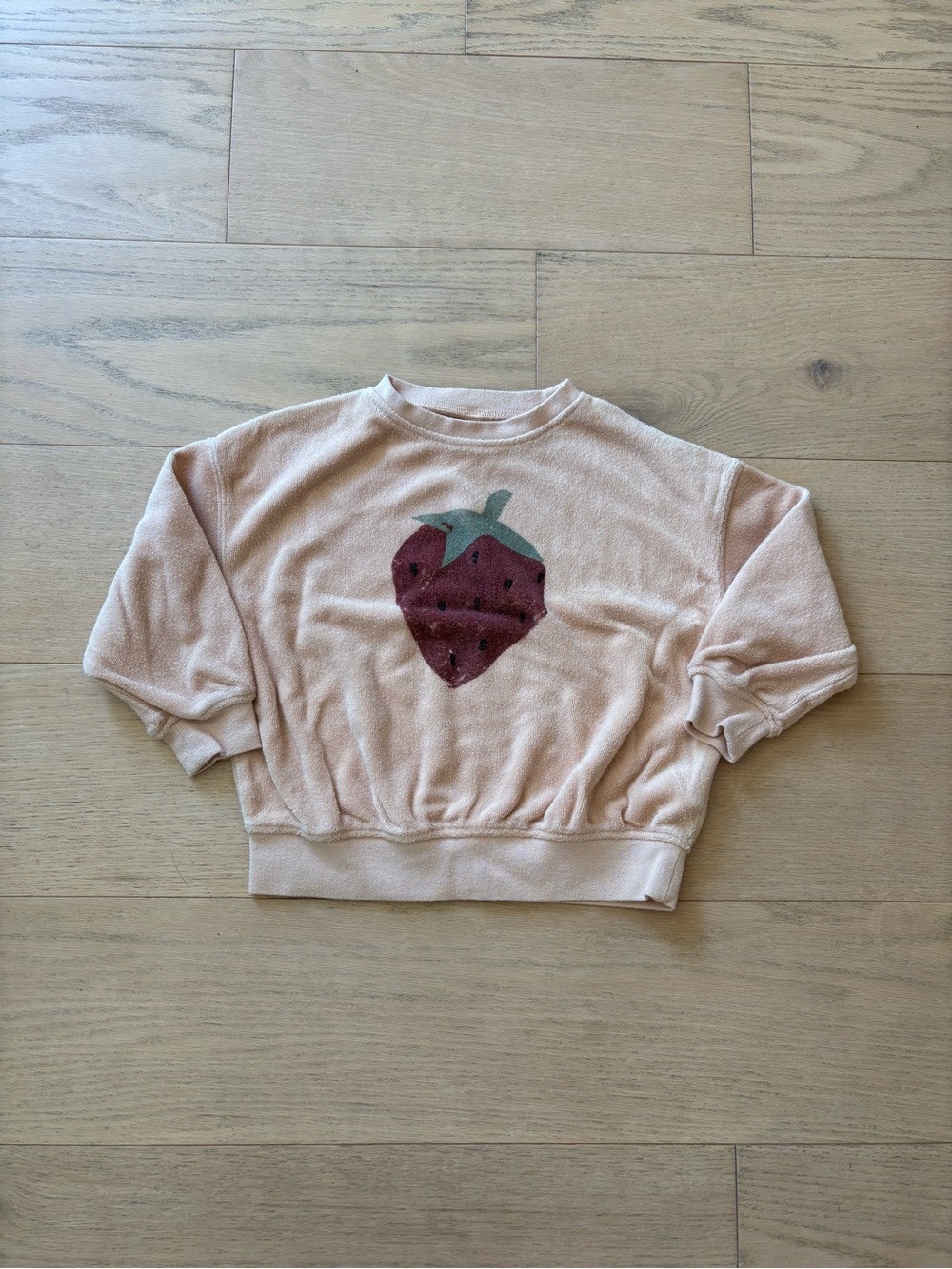 Rylee+cru pink strawberry sweatshirt, size 2-3Y